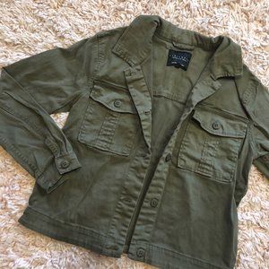 Sanctuary Olive Green Button-Up Cargo Jacket